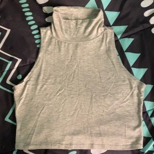 sleeveless cropped turtleneck